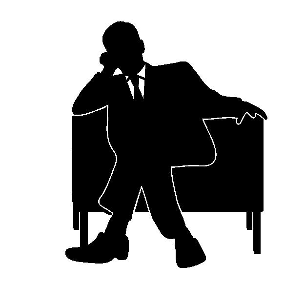 足を組んで肘をつく座り方